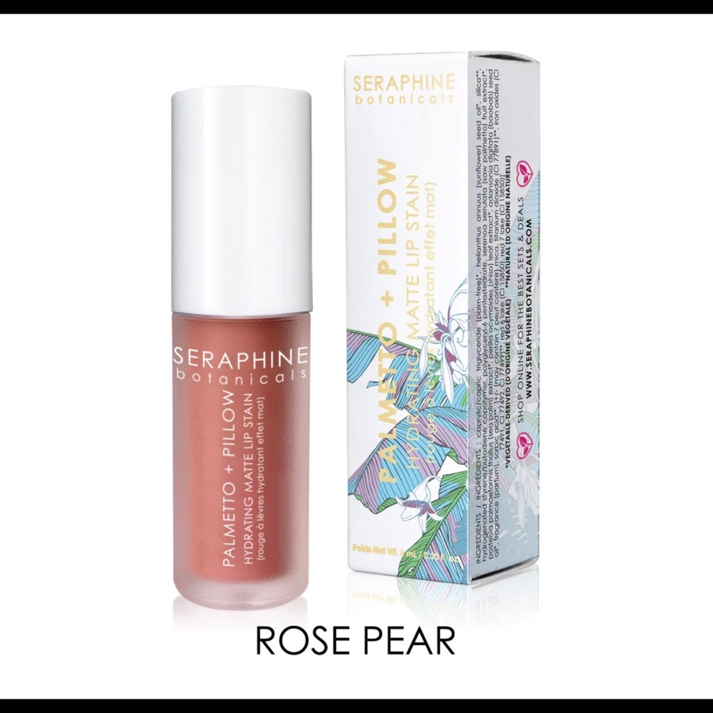 🔥💋(NEW) SERAPHINE BOTANICALS Matte Lip Stain in Rose Pear.💋🔥